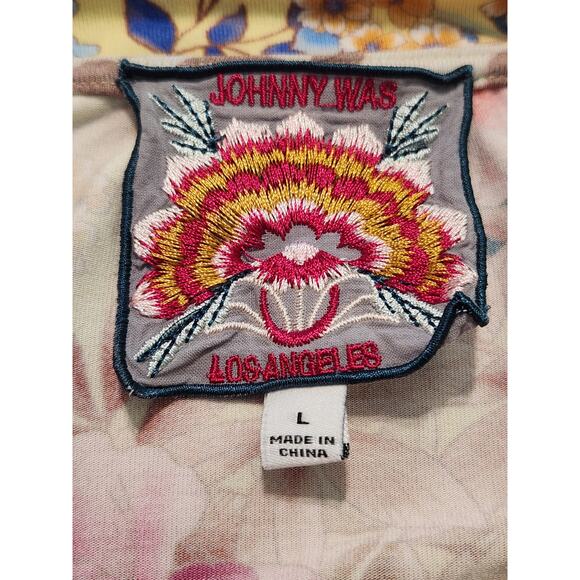 Johnny Was Wildflower Women's Size‎ Large Crew Blouse Shirt Swing Bamboo - Picture 5 of 5